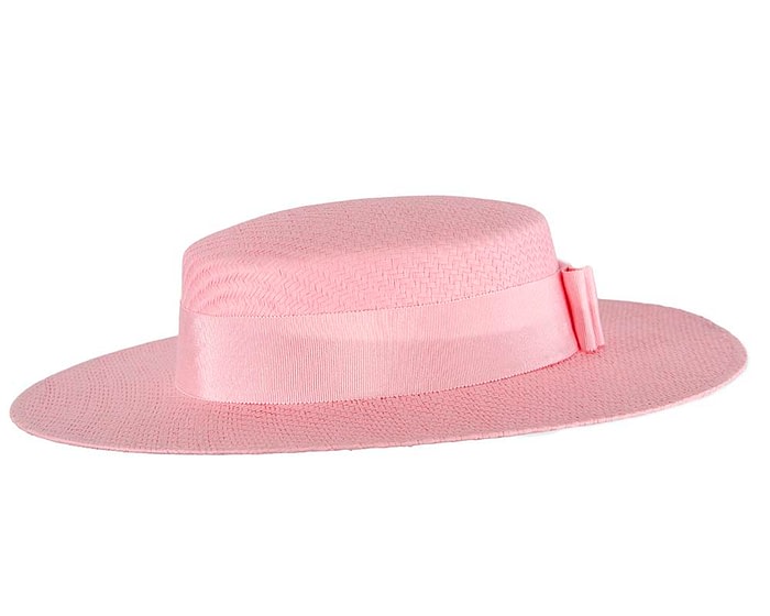 Fascinators Online - Pink boater hat by Max Alexander
