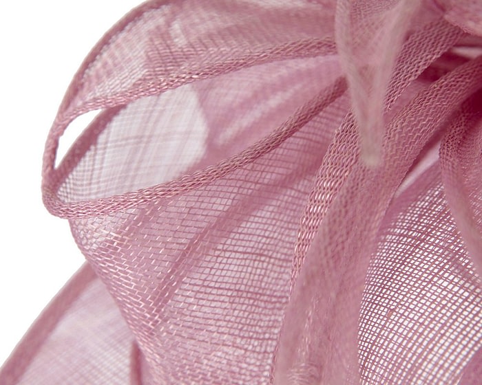 Fascinators Online - Wide brim dusty pink sinamay fascinator hat by Max Alexander