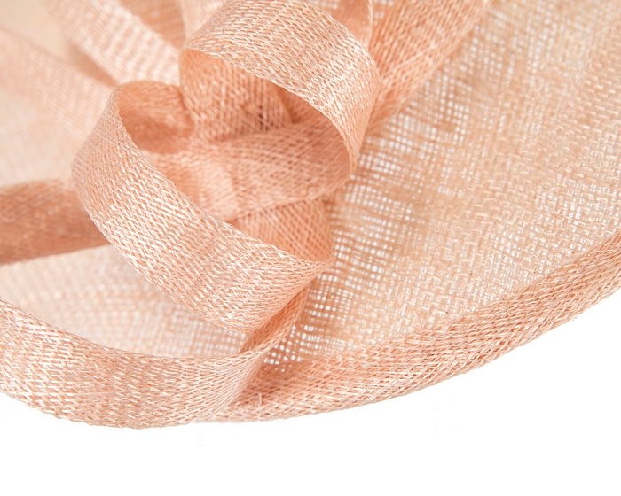 Fascinators Online - Large nude sinamay fascinator on the headband