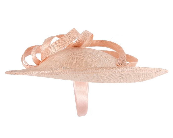 Fascinators Online - Large nude sinamay fascinator on the headband