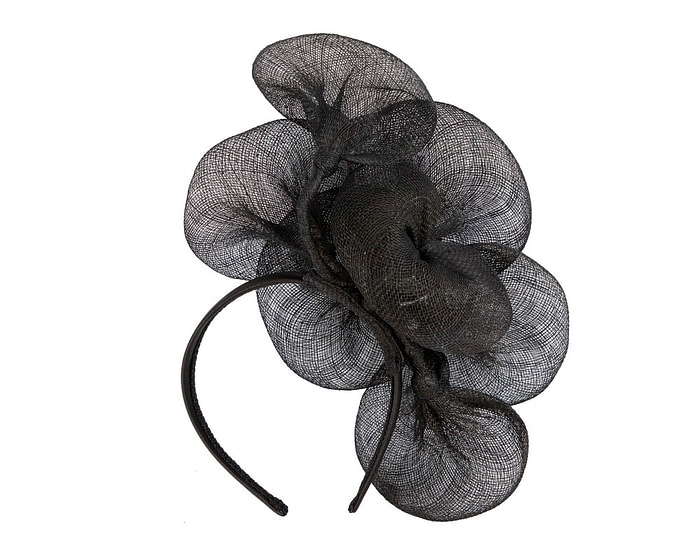 Fascinators Online - Black sinamay flower fascinator by Max Alexander