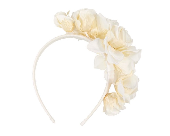 Fascinators Online - Cream flower headband fascinator by Max Alexander