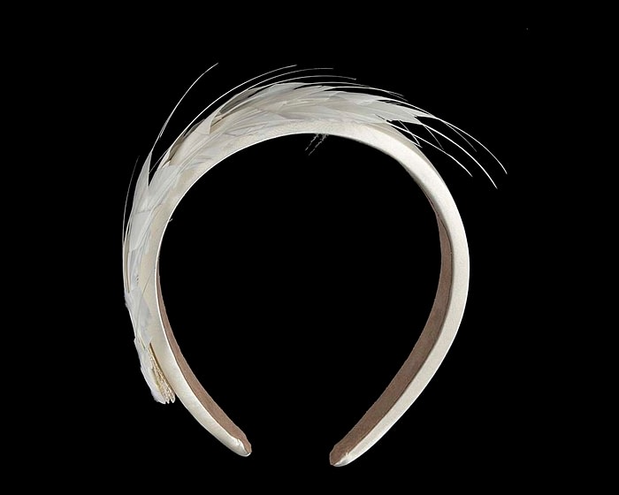 Fascinators Online - Cream feather headband by Max Alexander