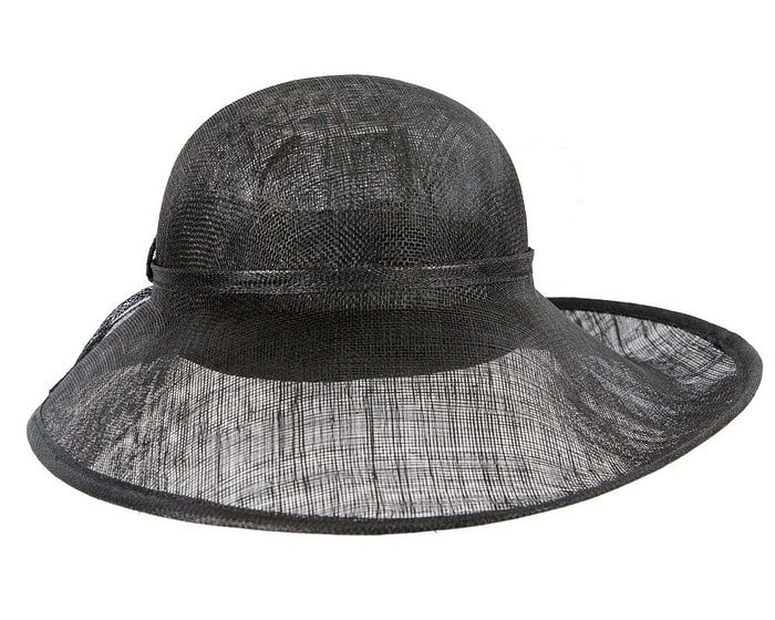 Fascinators Online - Large black fashion hat by Max Alexander