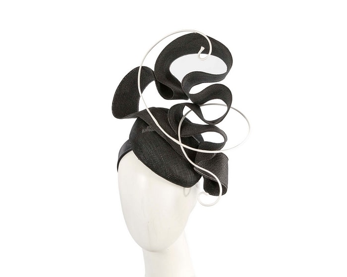 Fascinators Online - Designers black & white racing fascinator by Fillies Collection