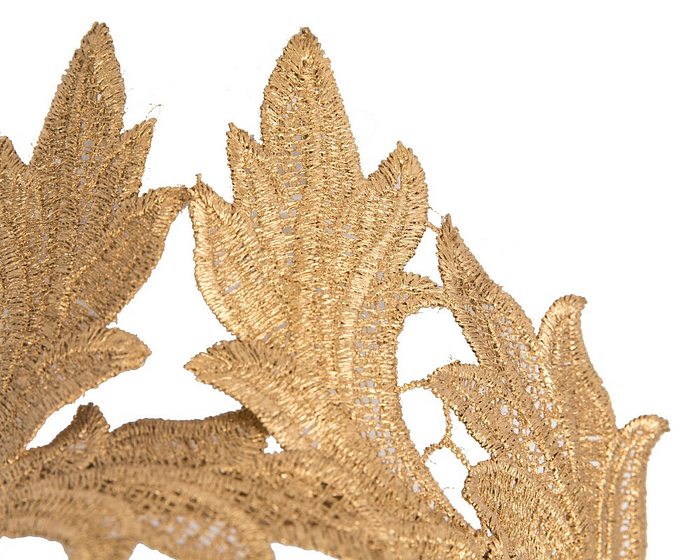 Fascinators Online - Gold lace crown fascinator by Max Alexander