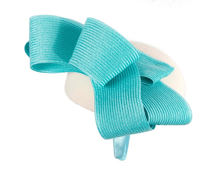 Fascinators Online - Cream & turquoise winter racing pillbox fascinator by Fillies Collection
