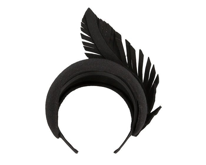Fascinators Online - Black winter fascinator headband