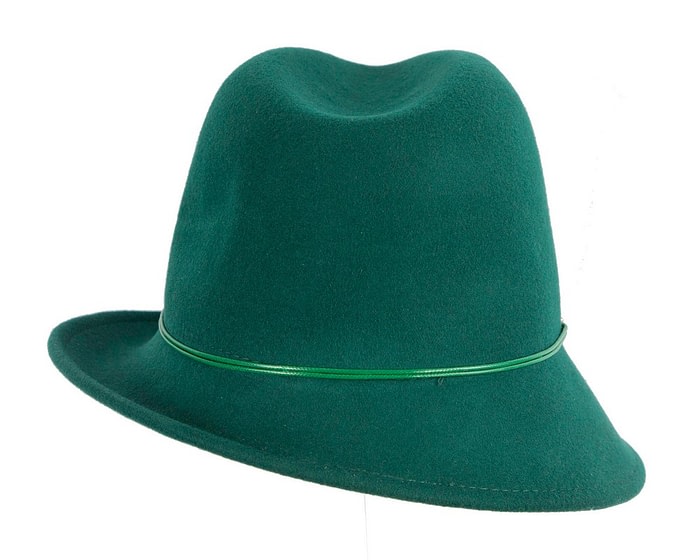 Fascinators Online - Green ladies felt fedora hat by Max Alexander