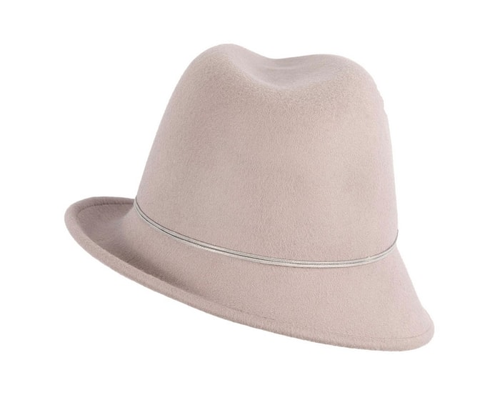 Fascinators Online - Grey ladies felt fedora hat by Max Alexander
