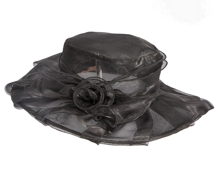 Fascinators Online - Black organza hat