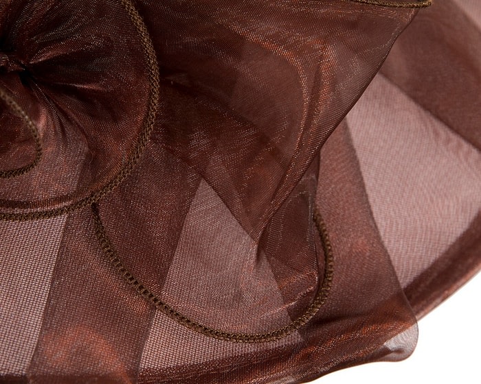 Fascinators Online - Chocolate brown organza hat