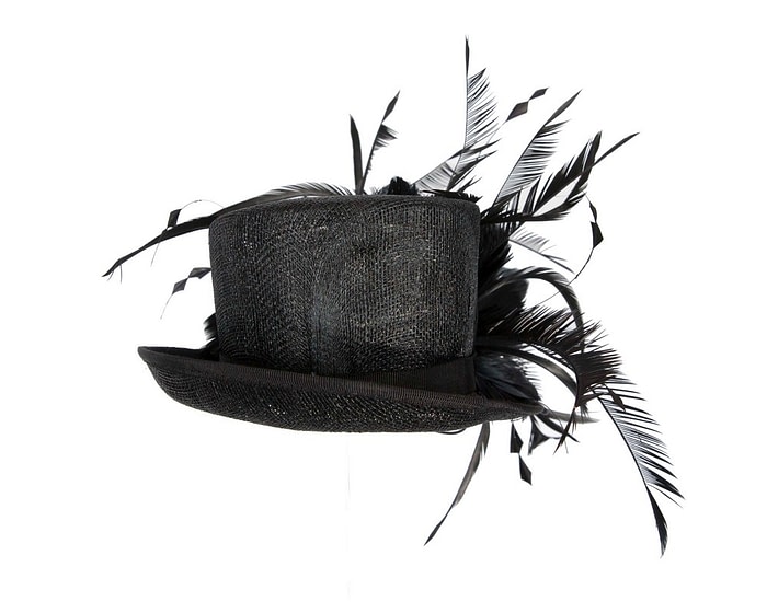 Fascinators Online - Black top hat fascinator