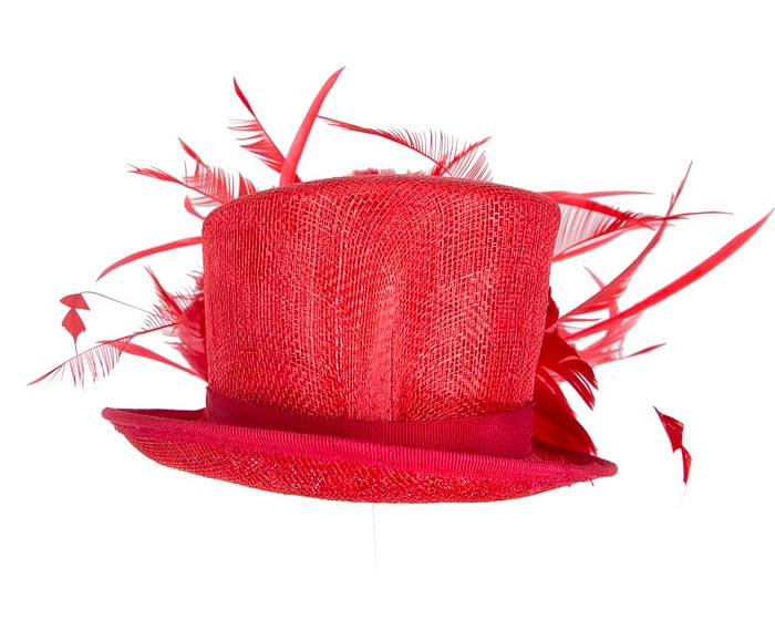 Fascinators Online - Red top hat fascinator