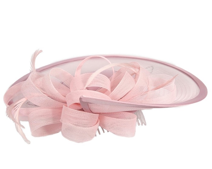 Fascinators Online - Custom made dusty pink cocktail hat