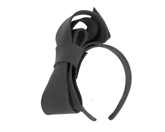 Fascinators Online - Black felt bow fascinator by Max Alexander