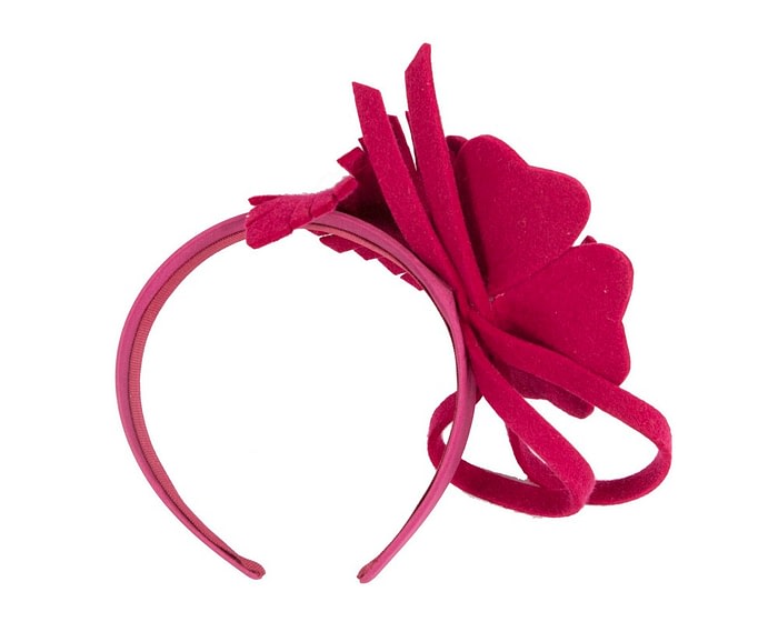 Fascinators Online - Magenta felt flower fascinator headband