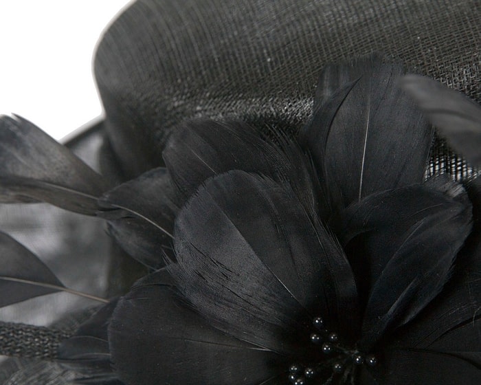 Fascinators Online - Black sinamay fashion hat by Max Alexander
