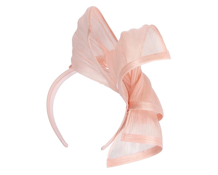 Fascinators Online - Pink twists of silk abaca fascinator by Fillies Collection