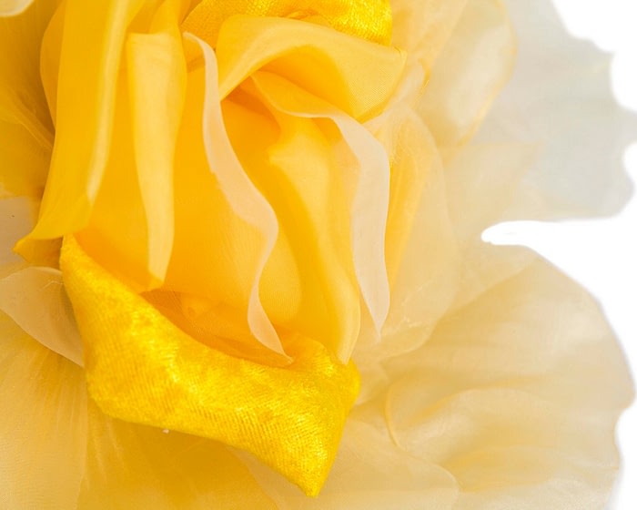 Fascinators Online - Large yellow silk flower headband by Fillies Collection