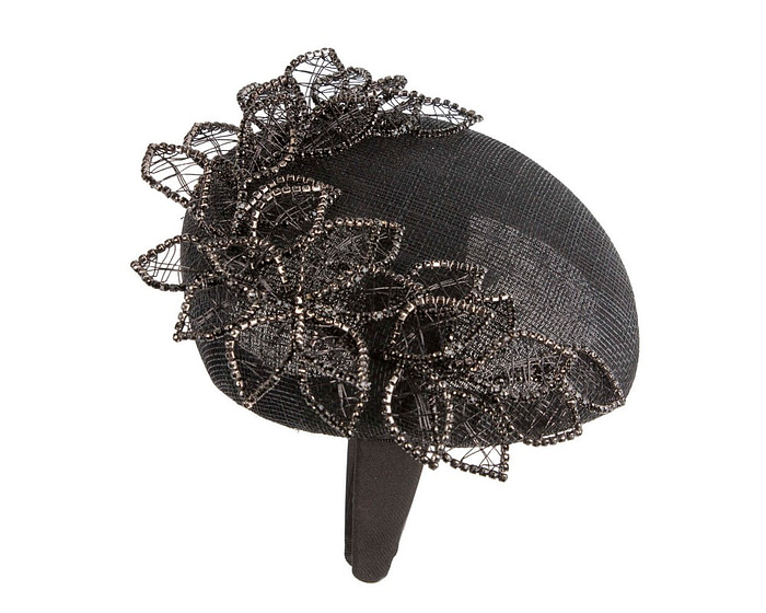 Designer black pillbox fascinator by Fillies Collection - Image 3