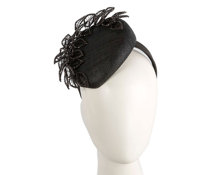 Designer black pillbox fascinator by Fillies Collection