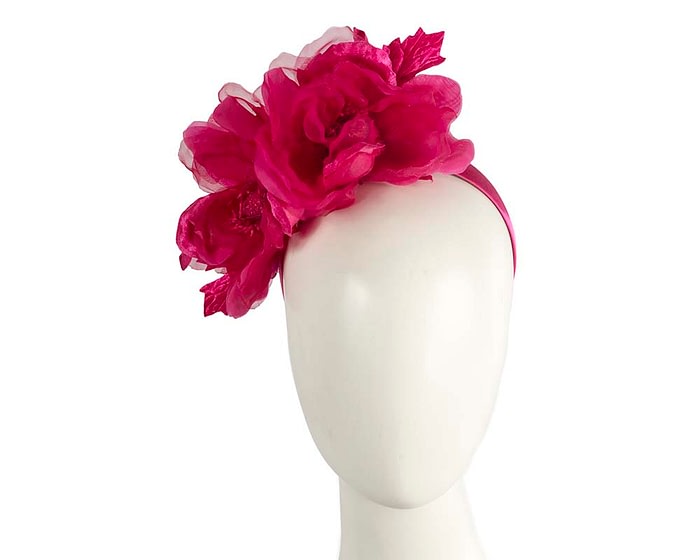 Fuchsia Silk Flower Fascinator by Fillies Collection