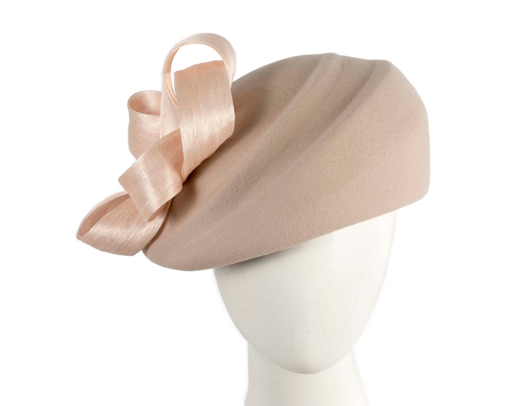 Nude winter fashion beret hat with loops by Fillies Collection - Hats From OZ Nude winter fashion beret hat with loops by Fillies Collection