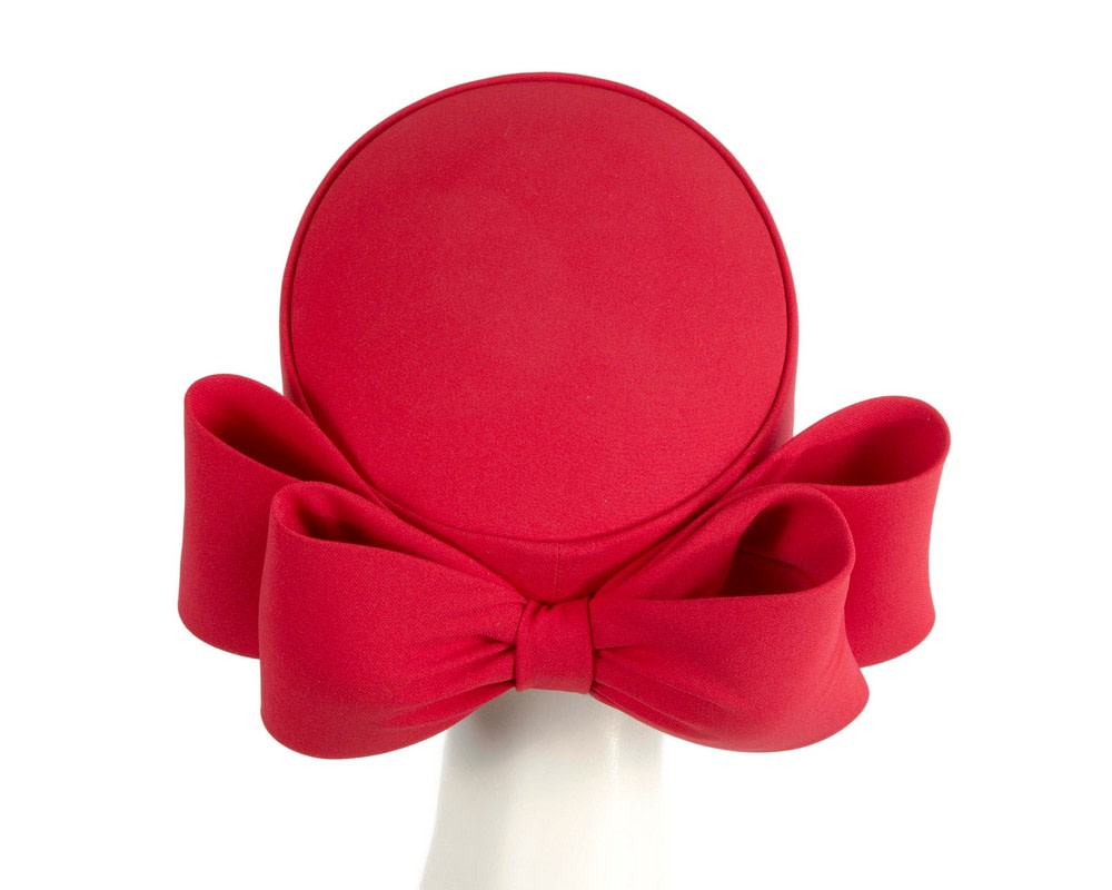 Exclusive large red pillbox hat by Cupids Millinery - Hats From OZ