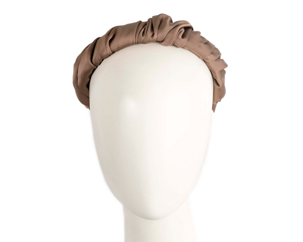 Taupe scrunchie fascinator headband - Hats From OZ