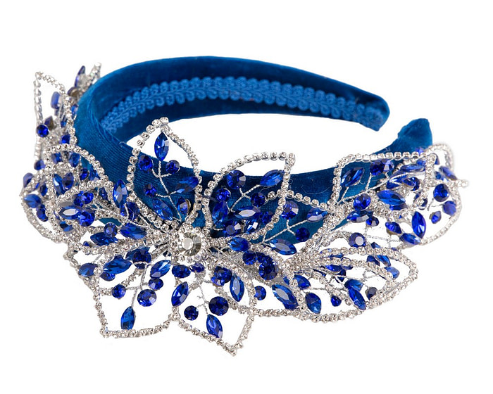 Royal Blue fascinator headband by Cupids Millinery - Image 2