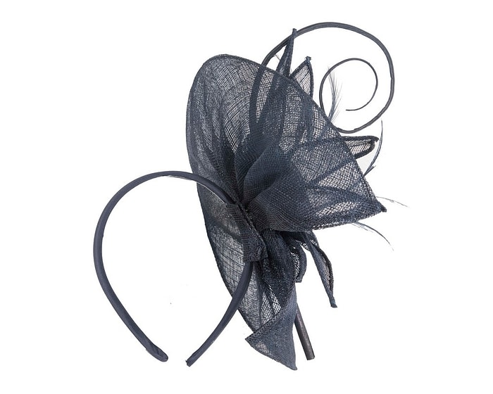 Navy racing fascinator with feathers by Max Alexander - Image 4