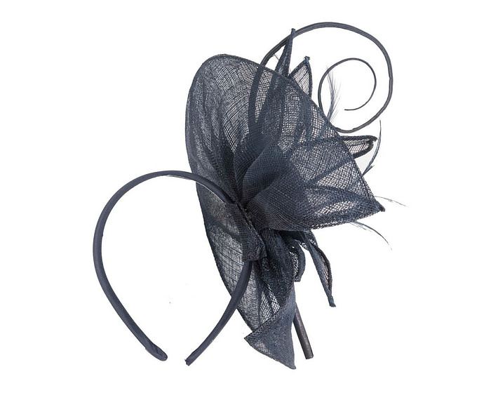 Navy racing fascinator with feathers by Max Alexander - Image 4
