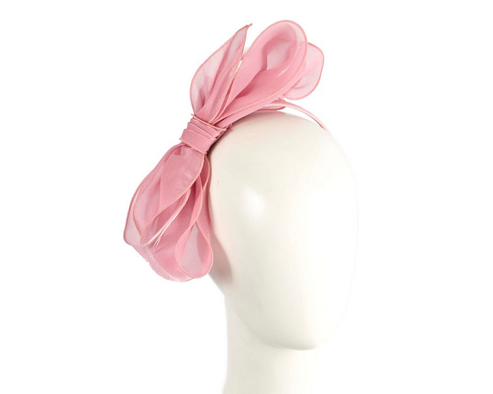 Pink organza bow fascinator by Max Alexander