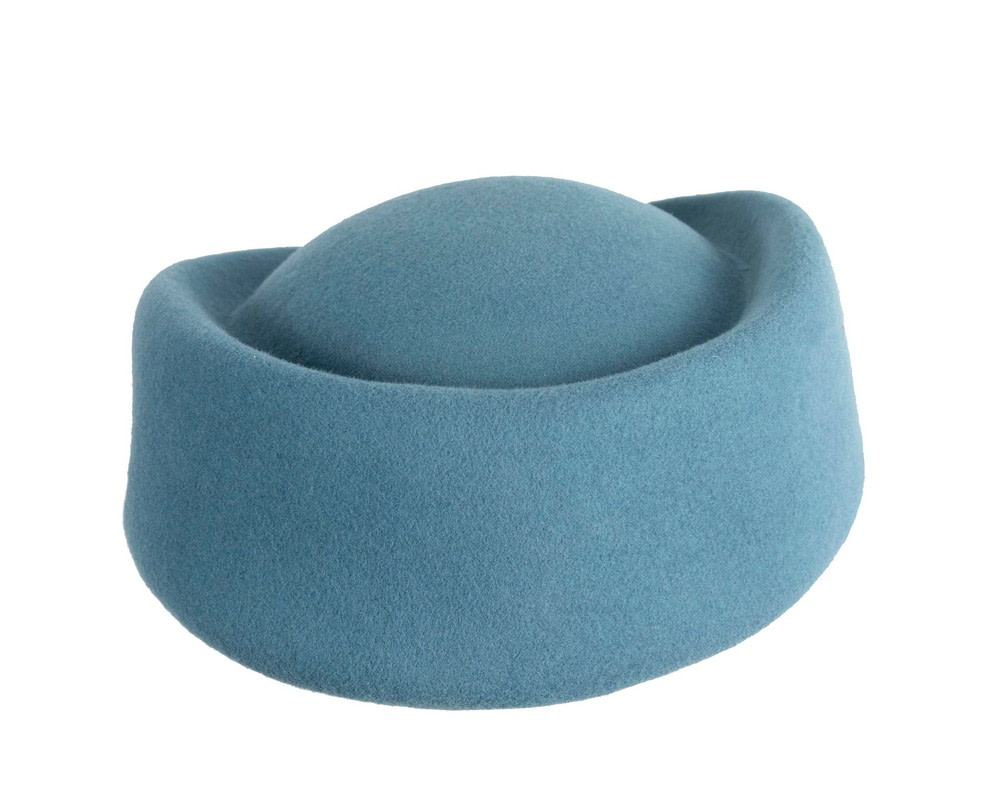 Classic Stewardess Blue Grey Felt Pillbox Hat by Max Alexander - Hats From OZ Classic Stewardess Blue Grey Felt Pillbox Hat by Max Alexander - Image 7