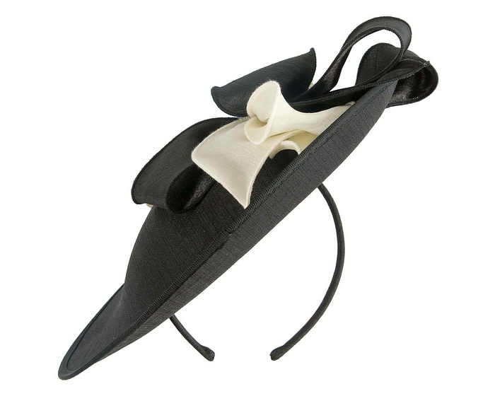 Black & Cream sateen fascinator by Max Alexander - Image 4