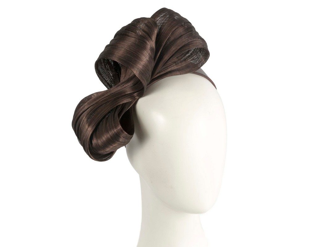 Exclusive chocolate-color silk abaca bow by Fillies Collection - Hats From OZ