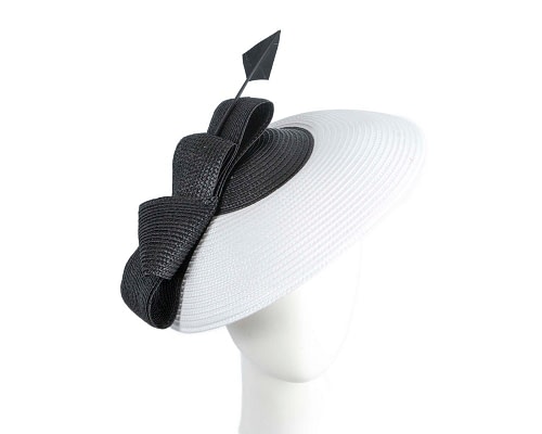 Fascinators Online - White & Black Max Alexander PU Braid Saucer Fascinator