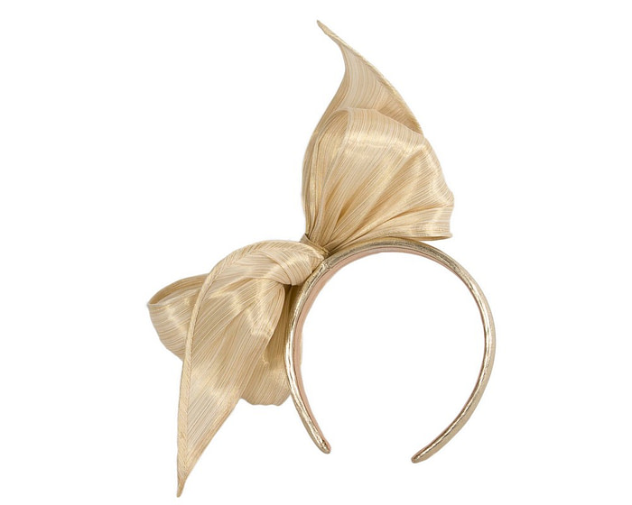 Gold bow fascinator by Cupids Millinery - Image 4