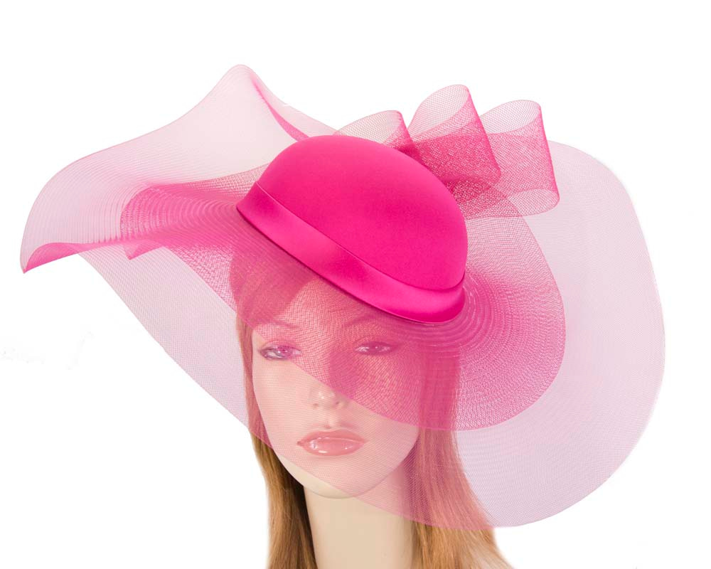 Fuchsia large brim custom made ladies hat - Hats From OZ