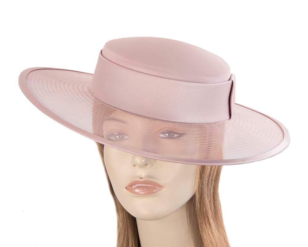 Dusty pink designers boater hat - Hats From OZ