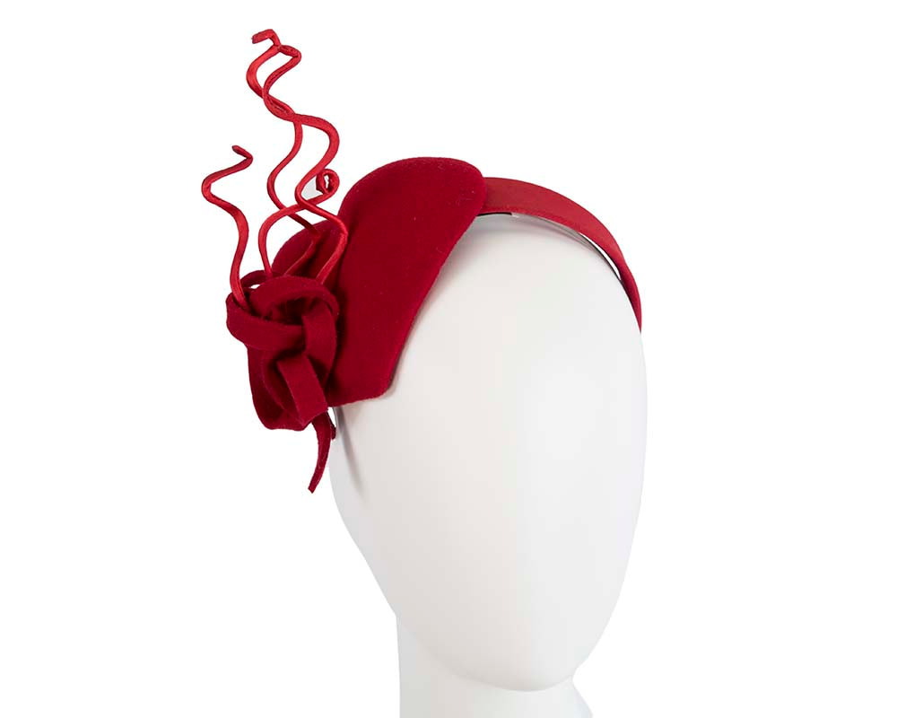 Red heart winter fascinator - Hats From OZ