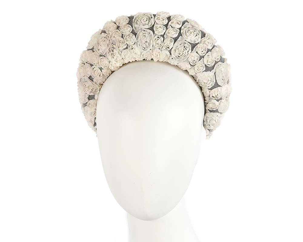 Bespoke cream headband racing fascinator by Cupids Millinery - Hats From OZ