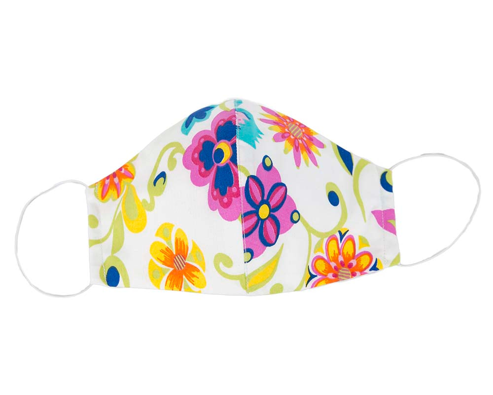 Comfortable re-usable cotton face mask with flowers 41 - Hats From OZ