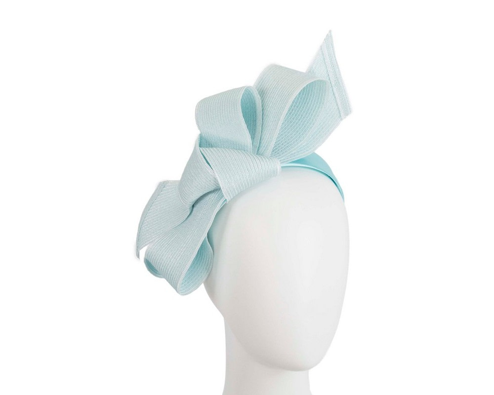 Large light blue bow racing fascinator by Max Alexander - Hats From OZ