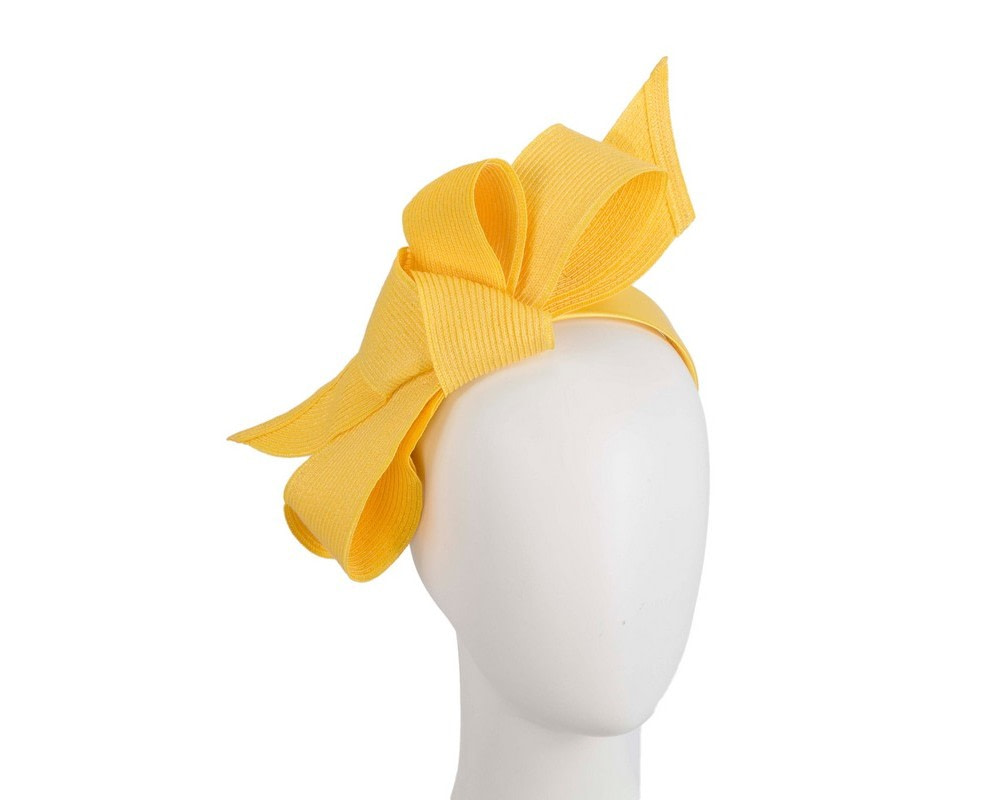 Large yellow bow racing fascinator by Max Alexander - Hats From OZ