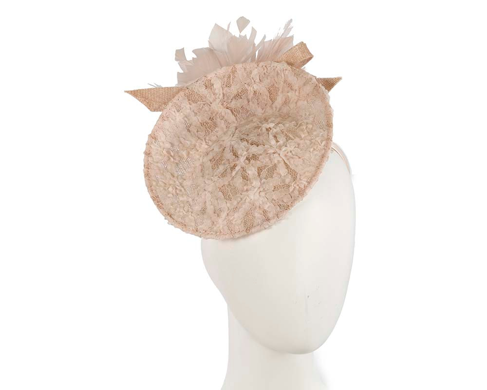 Blush plate fascinator with flower by Cupids Millinery - Hats From OZ