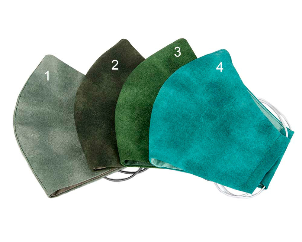 Comfortable re-usable cotton face mask with shades of green - Hats From OZ