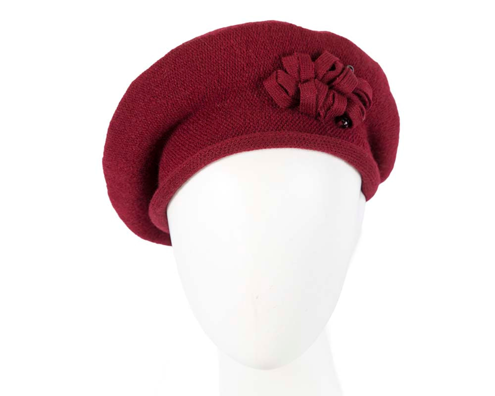 Woolen woven burgundy beret by Max Alexander - Hats From OZ