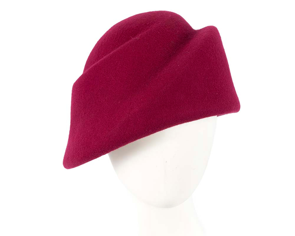 Unique fuchsia ladies winter felt fashion hat - Hats From OZ